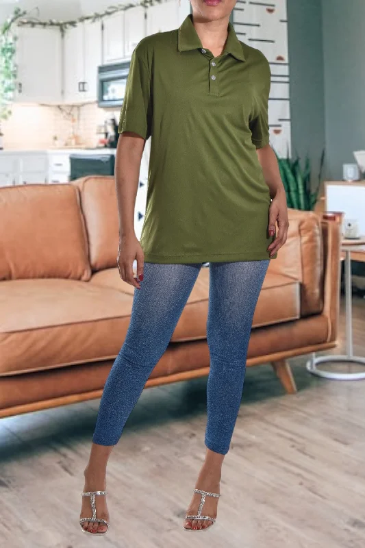 Special Discount Olive Collar Top