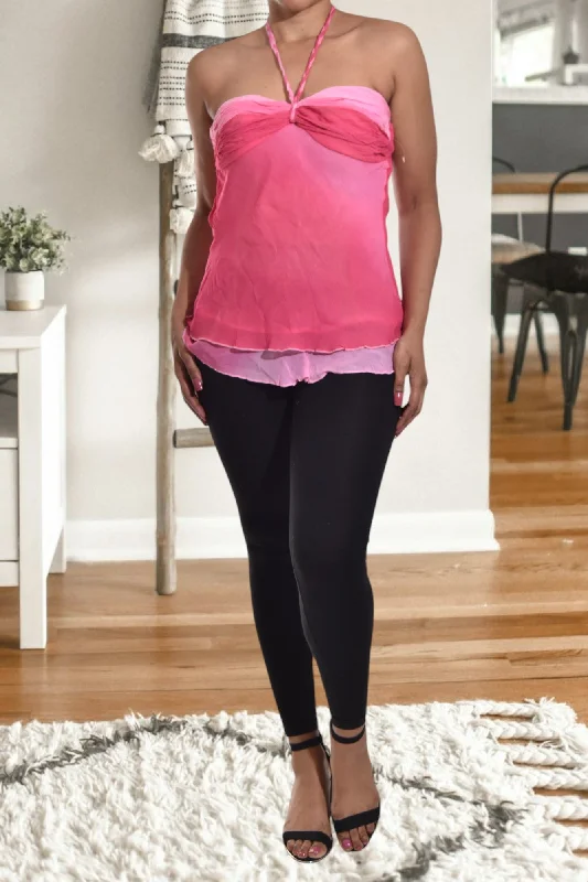 Closeout Pink Halter Neck Top