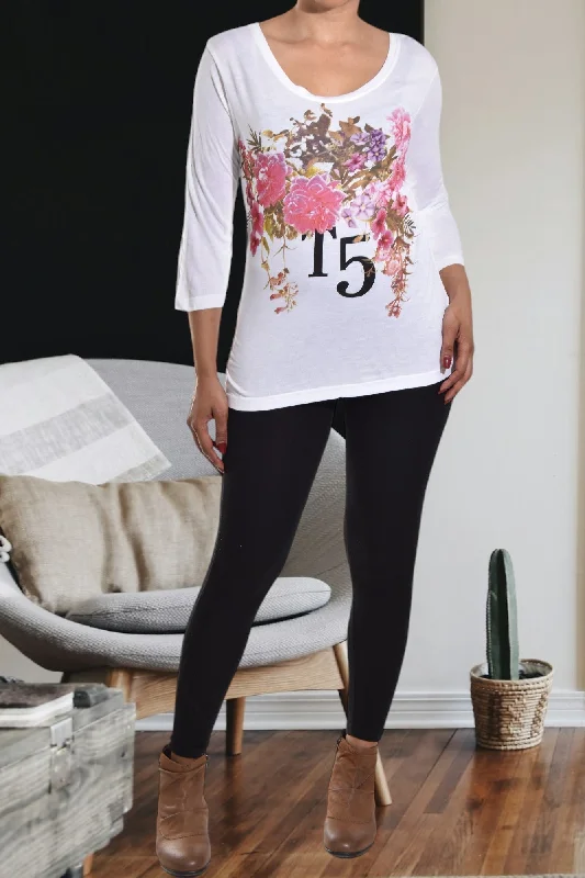 Super Sale Printed White Top