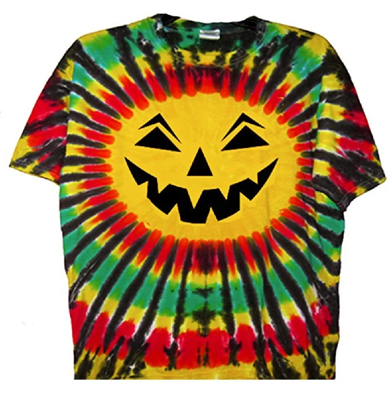 Steals and Deals Rasta Jack-O-Lantern Tie Dye T-Shirt