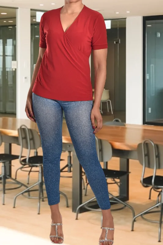 Don't Wait Red V Neck Top