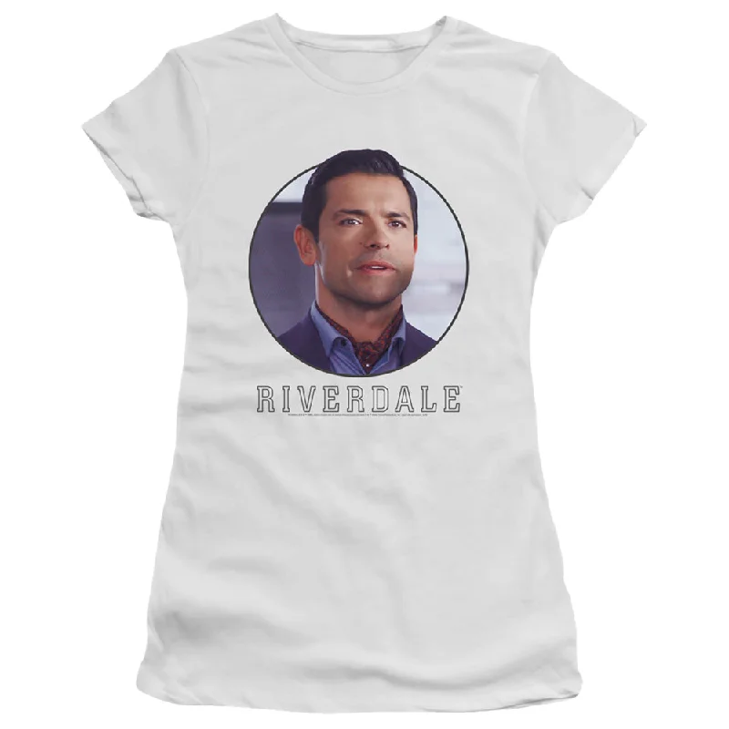 Price Buster Riverdale Juniors T-Shirt Hiram Lodge Portrait White Tee