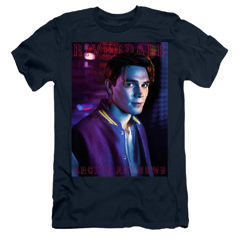 Massive Deals Riverdale Slim Fit T-Shirt Archie Andrews Portrait Navy Tee