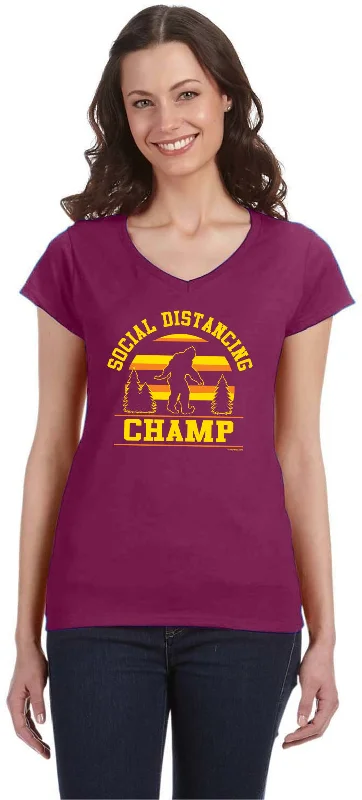 Early Access Social Distancing Champ Ladies V-Neck Shirt