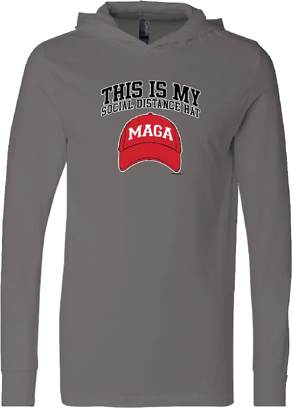Deep Discounts Social Distancing MAGA Hat Lightweight Hoodie