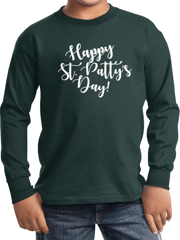 Buy Now St Patricks Day Happy St Pattys Day Kids Long Sleeve Shirt
