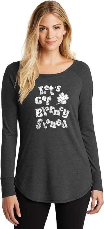 Bargain Blast St Patricks Day Lets Get Blarney Stoned Ladies Tri Blend Long Sleeve Shirt Bargain Blast St Patricks Day Lets Get Blarney Stoned Ladies Tri Blend Long Sleeve Shirt