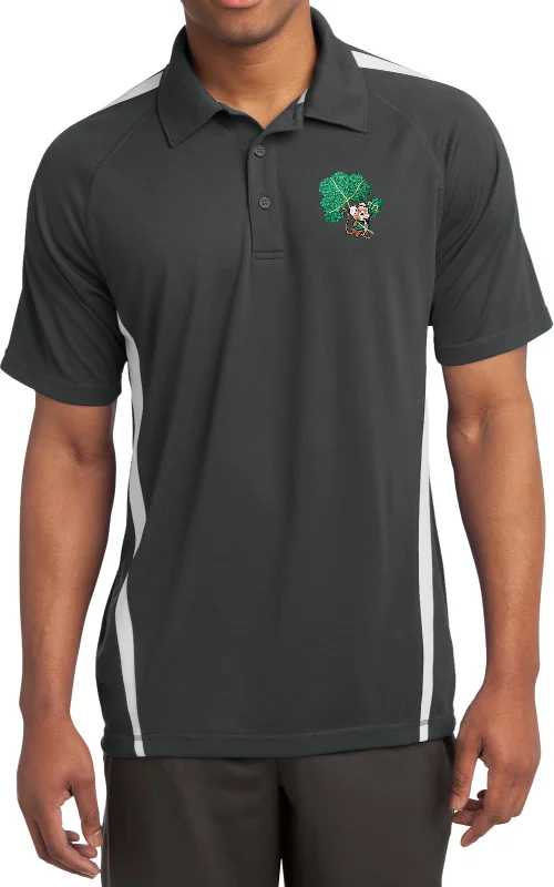 Act Now St Patricks Day Lucky Irish Mouse Patch Pocket Print Colorblock Polo