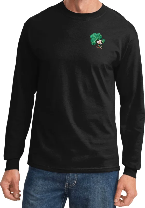 Year-End Sale St Patricks Day Lucky Irish Mouse Patch Pocket Print Long Sleeve