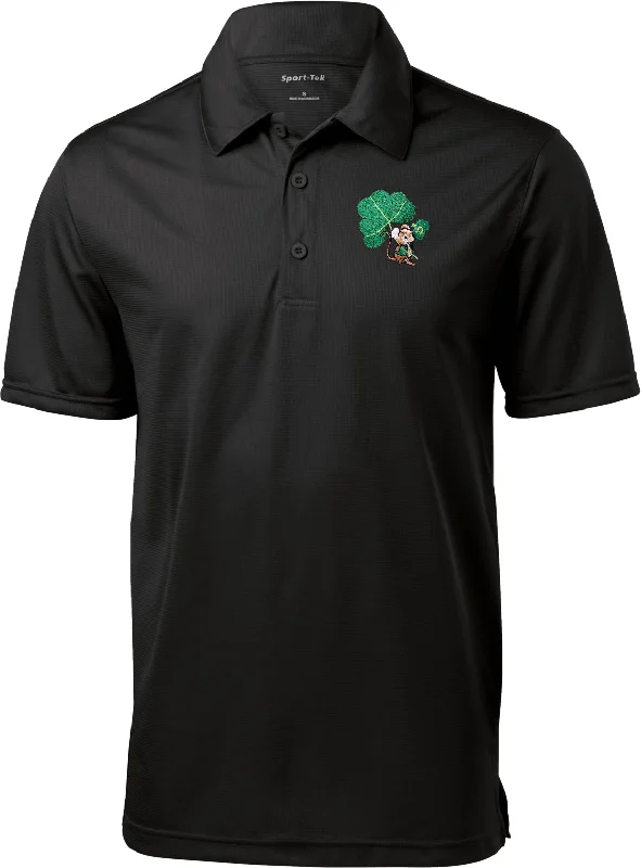 Don’t Miss Out St Patricks Day Lucky Irish Mouse Patch Pocket Print Textured Polo