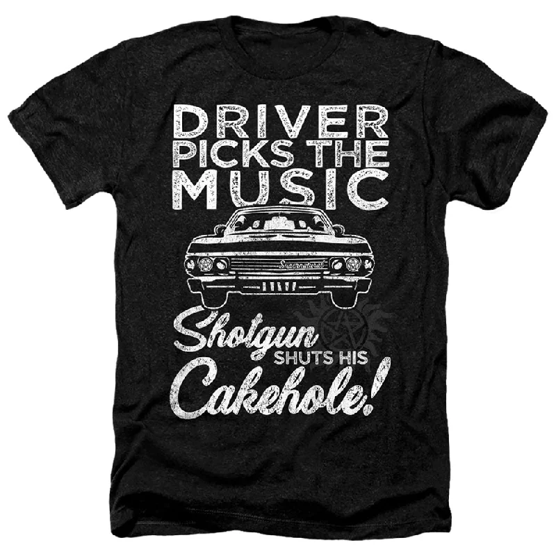 Huge Discounts Supernatural Heather T-Shirt Driver Picks The Music Black Tee