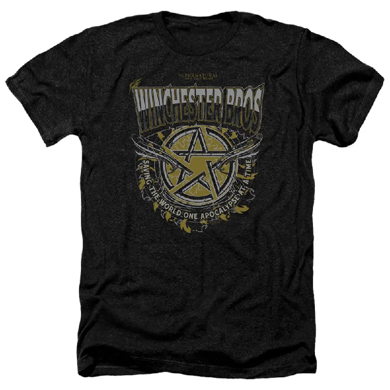 Closeout Supernatural Heather T-Shirt Winchester Bros Black Tee
