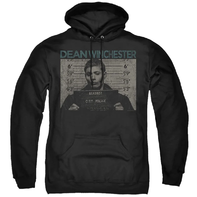 Limited Availability Supernatural Hoodie Dean Winchester Mug Shot Black Hoody