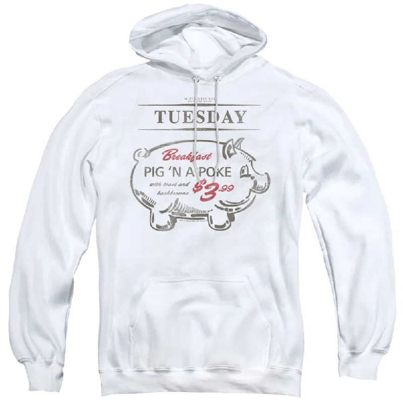 Super Deal Supernatural Hoodie Pig in a Poke White Hoody