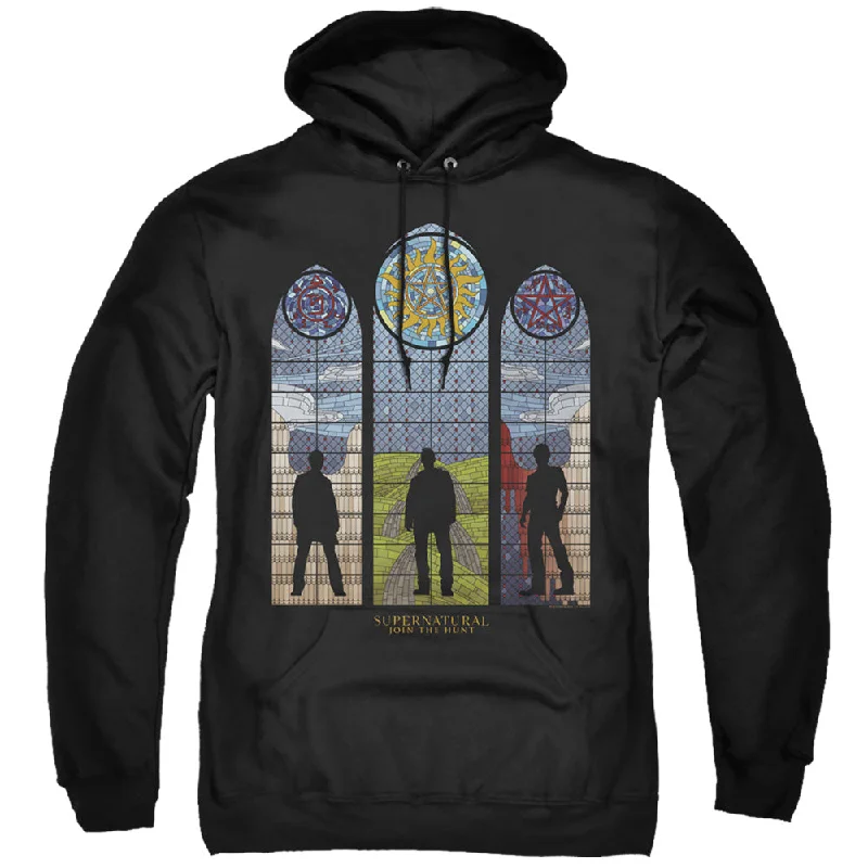 Inventory Reduction Supernatural Hoodie Stained Glass Silhouette Black Hoody