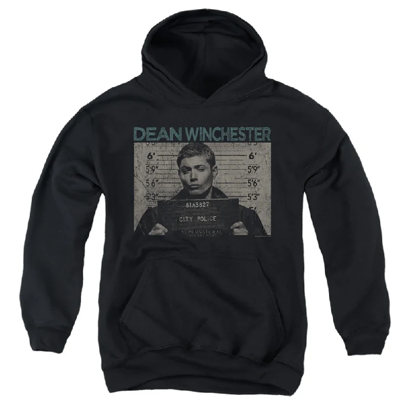 Massive Deals Supernatural Kids Hoodie Dean Winchester Mug Shot Black Hoody