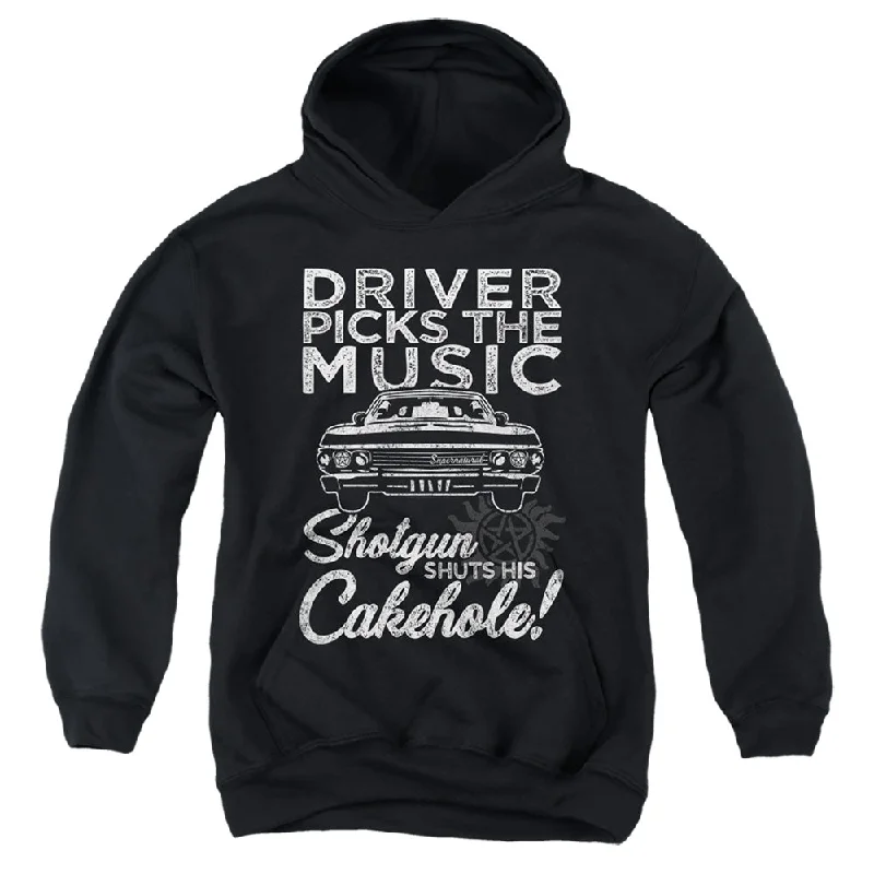 Price Reduction Supernatural Kids Hoodie Driver Picks The Music Black Hoody