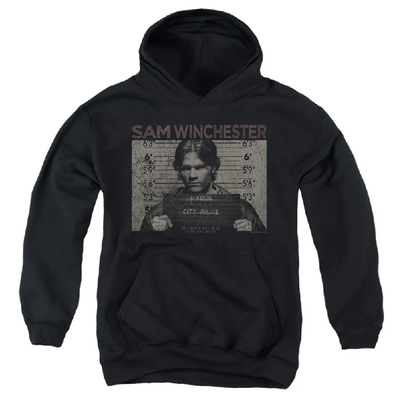 Daily Specials Supernatural Kids Hoodie Sam Winchester Mug Shot Black Hoody