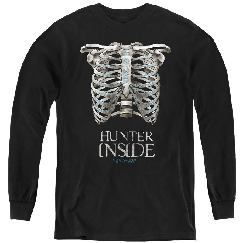 Holiday Sale Supernatural Kids Long Sleeve Shirt Hunter Inside Black Tee