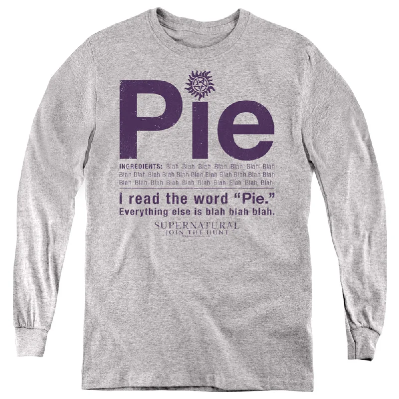 Stock Clearance Supernatural Kids Long Sleeve Shirt Pie Scene Athletic Heather Tee