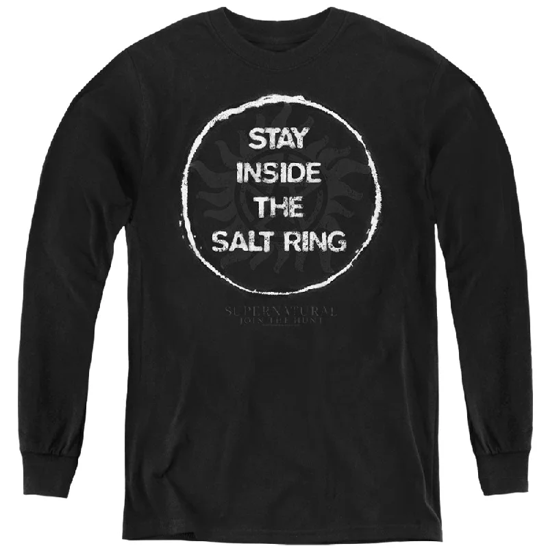 Discount Days Supernatural Kids Long Sleeve Shirt Salt Ring Black Tee