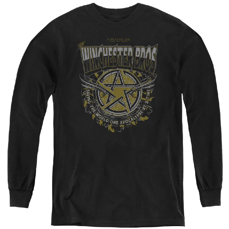 New Markdowns Supernatural Kids Long Sleeve Shirt Winchester Bros Black Tee