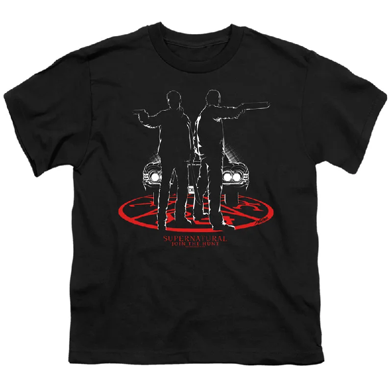 Bonus Savings Supernatural Kids T-Shirt Dean and Sam Silhouette Black Tee