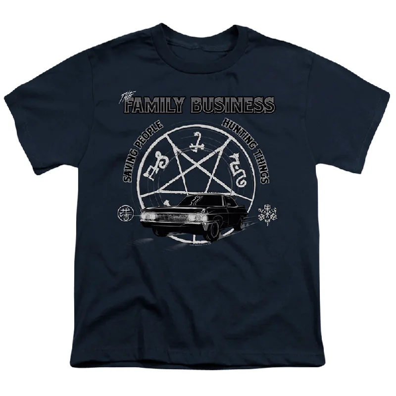 Mega Sale Supernatural Kids T-Shirt Family Business Quote Navy Tee