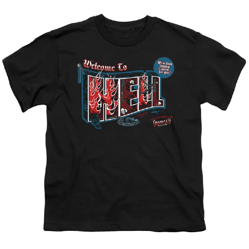 Deal Dash Supernatural Kids T-Shirt Welcome to Hell Black Tee
