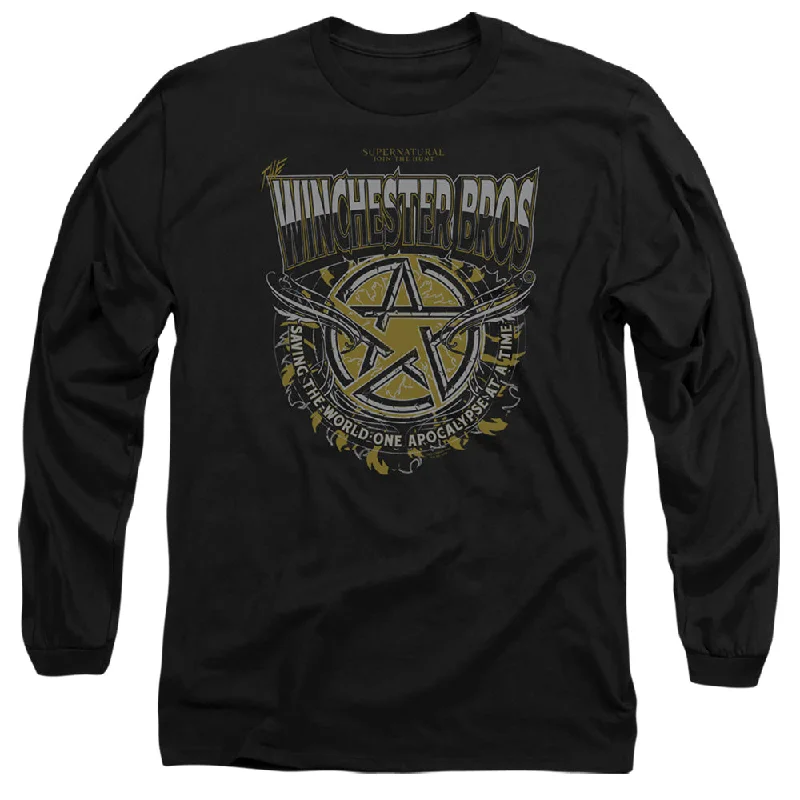 Low Prices Supernatural Long Sleeve T-Shirt Winchester Bros Black Tee