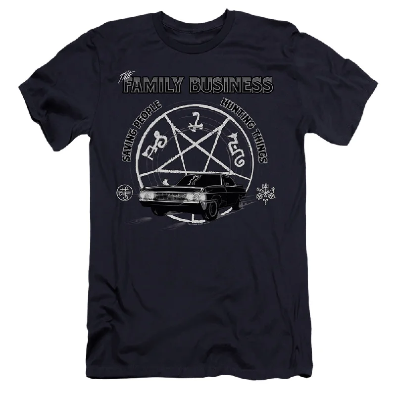 Huge Savings Supernatural Premium Canvas T-Shirt Family Business Quote Navy Tee