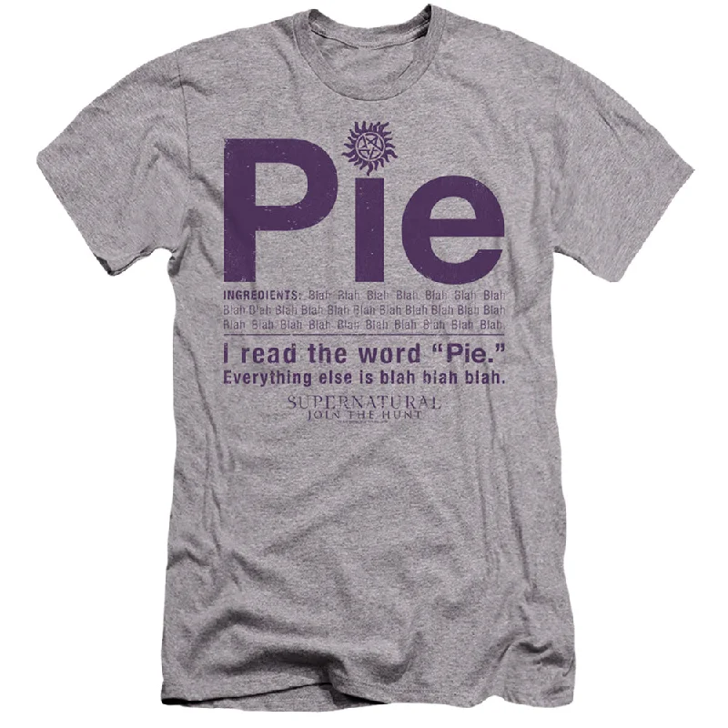 Quick Sale Supernatural Premium Canvas T-Shirt Pie Scene Athletic Heather Tee