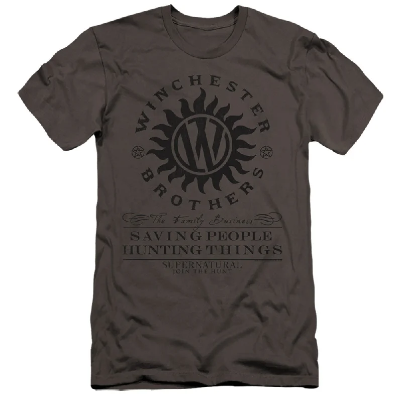Markdowns Supernatural Premium Canvas T-Shirt Winchester Brothers Charcoal Tee