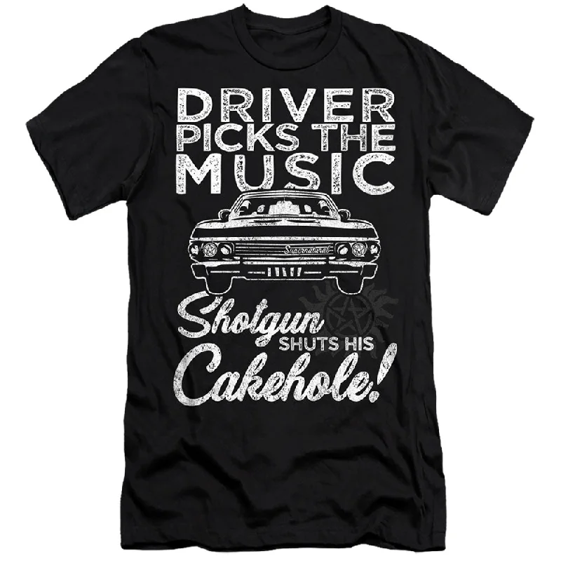 Stock Clearance Supernatural Slim Fit T-Shirt Driver Picks The Music Black Tee