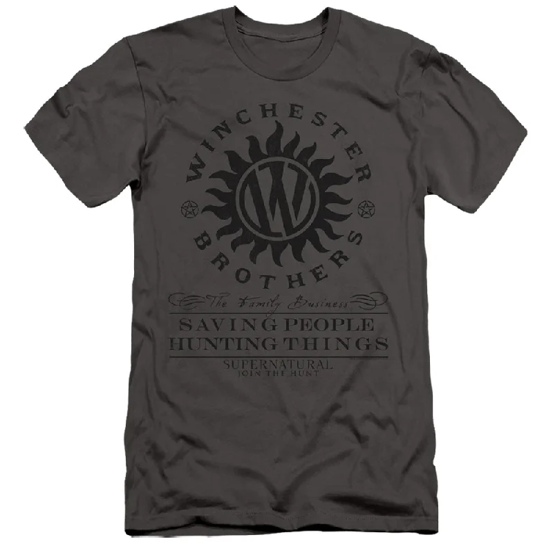 Final Markdown Supernatural Slim Fit T-Shirt Winchester Brothers Charcoal Tee