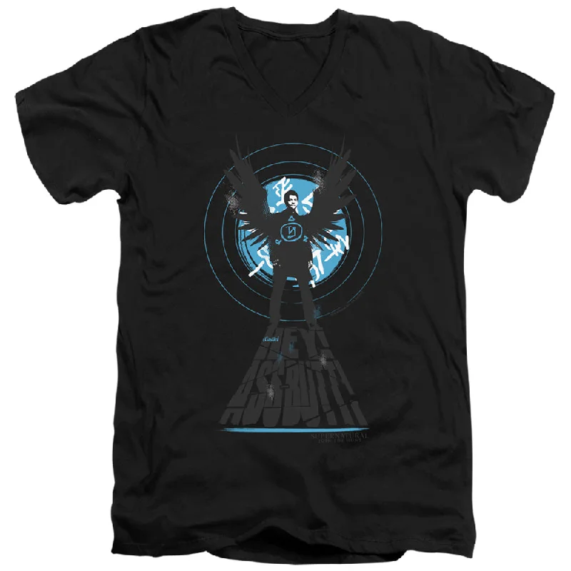 Today Only Supernatural Slim Fit V-Neck T-Shirt Hey Assbutt Black Tee