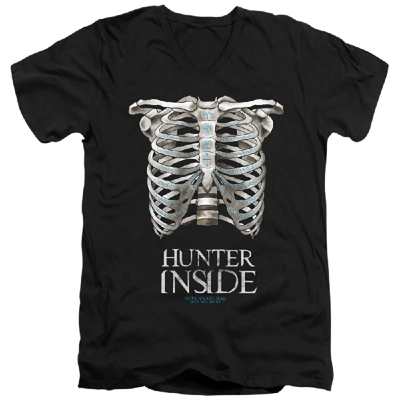 Members Only Supernatural Slim Fit V-Neck T-Shirt Hunter Inside Black Tee