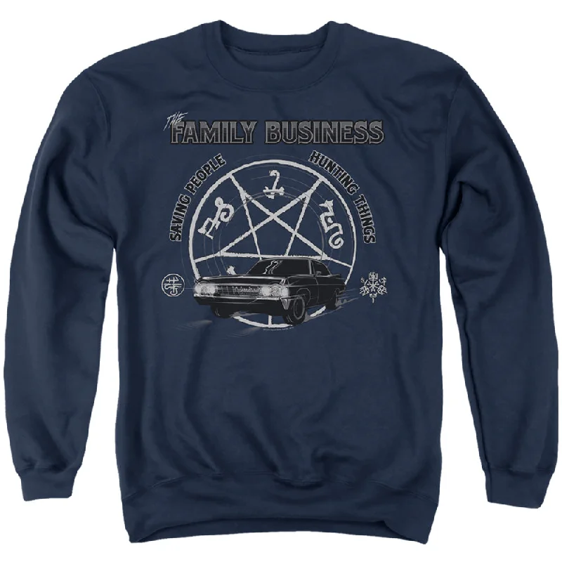 Extra Discounts Supernatural Sweatshirt Family Business Quote Navy Pullover