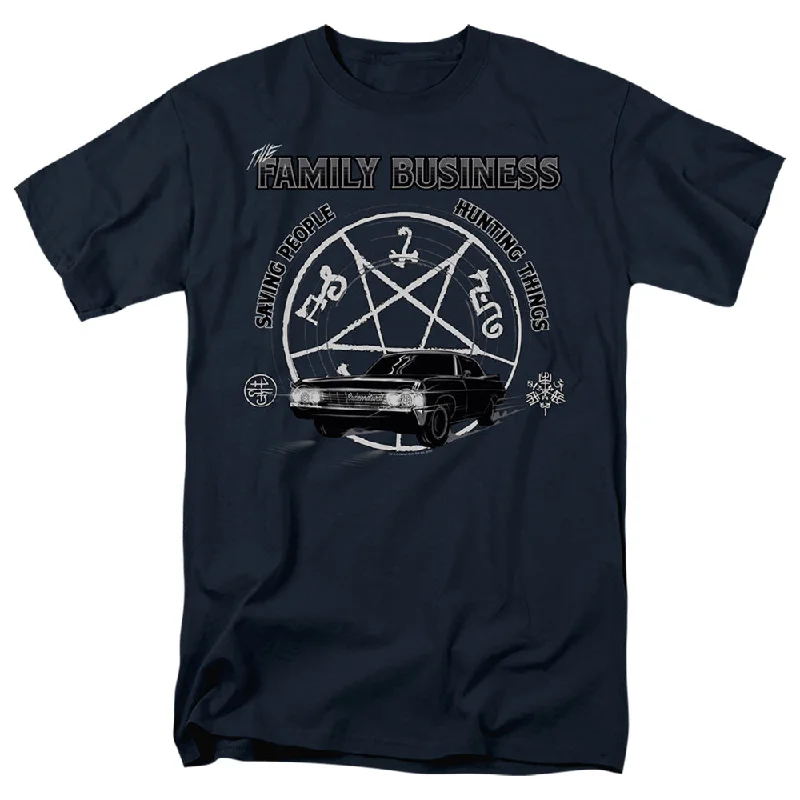 Blowout Deals Supernatural T-Shirt Family Business Quote Navy Tee