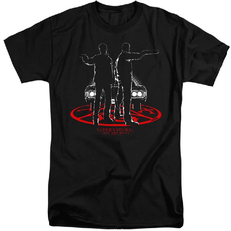Price Drop Supernatural Tall T-Shirt Dean and Sam Silhouette Black Tee