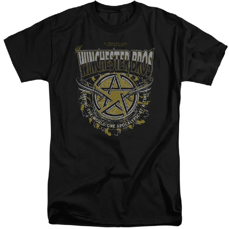 Major Savings Supernatural Tall T-Shirt Winchester Bros Black Tee