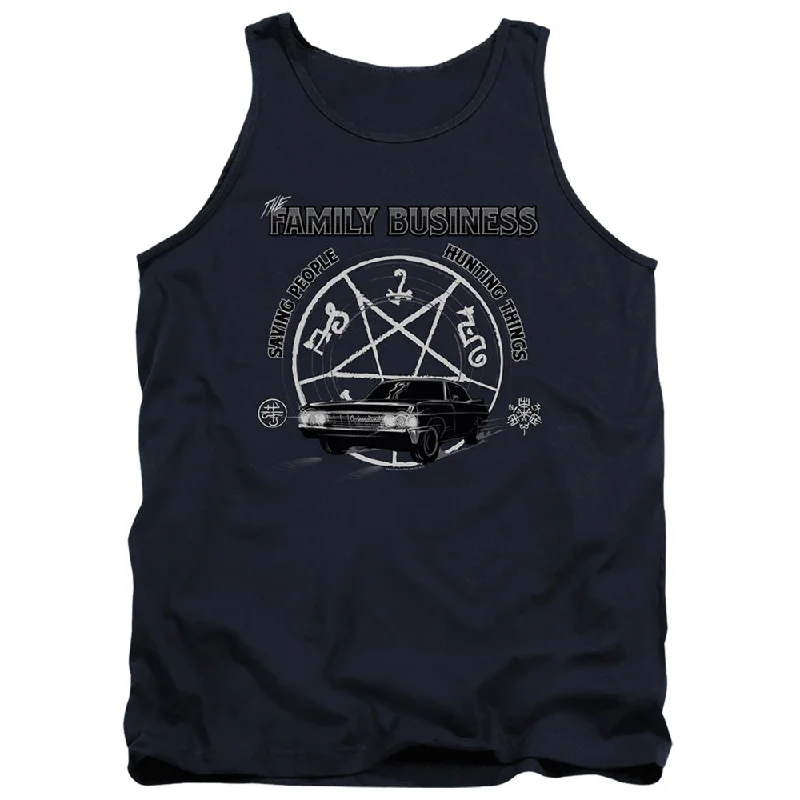 Incredible Offers Supernatural Tanktop Family Business Quote Navy Tank