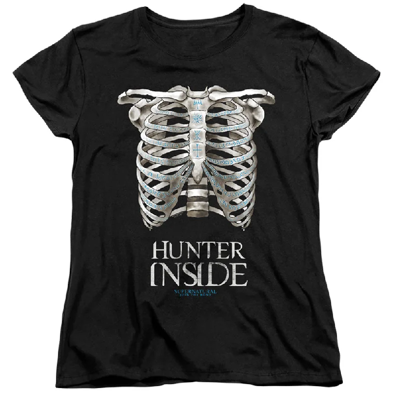 Mega Sale Supernatural Womens T-Shirt Hunter Inside Black Tee