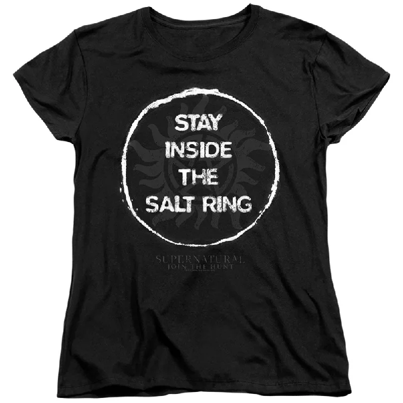 Price Break Supernatural Womens T-Shirt Salt Ring Black Tee