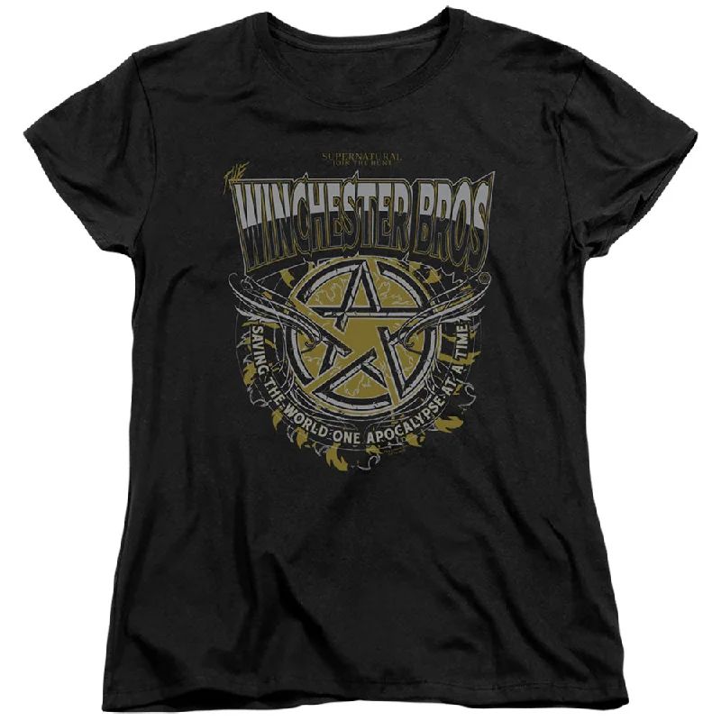 Midnight Madness Supernatural Womens T-Shirt Winchester Bros Black Tee