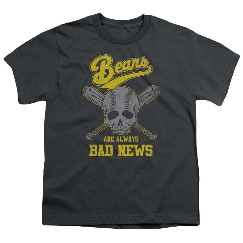 Unmissable Offer The Bad News Bears Kids T-Shirt Always Bad Skull Charcoal Tee