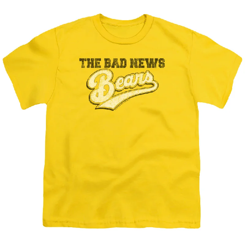 Members Only The Bad News Bears Kids T-Shirt Vintage Movie Logo Yellow Tee