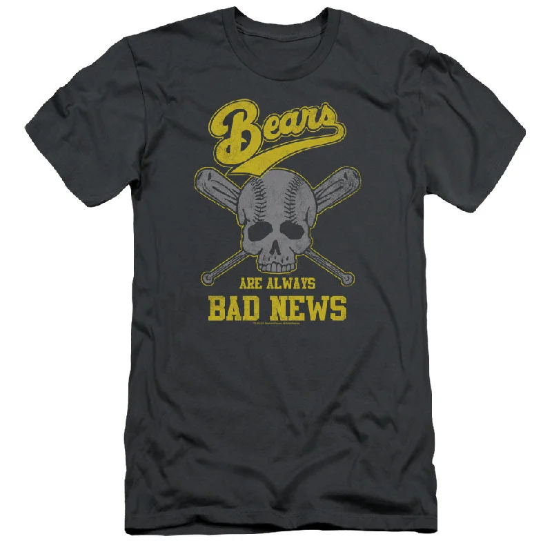 Limited Time Offer The Bad News Bears Slim Fit T-Shirt Always Bad Skull Charcoal Tee