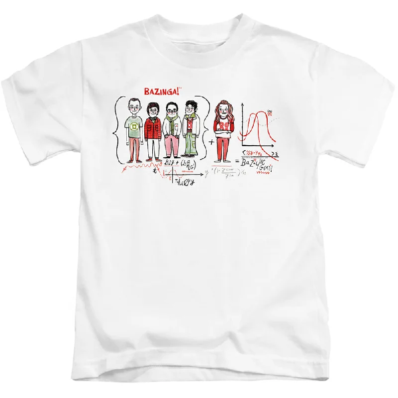 Super Deal The Big Bang Theory Boys T-Shirt Bazinga Equation White Tee