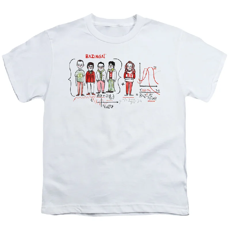 Today’s Deal The Big Bang Theory Kids T-Shirt Bazinga Equation White Tee